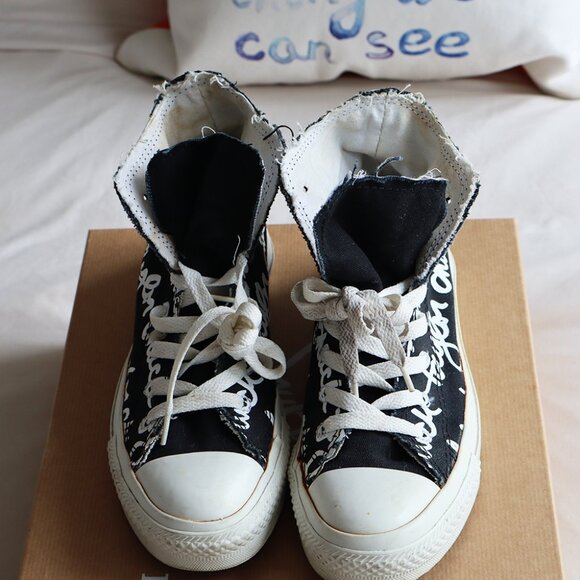 Converse Graphic Black and White High Tops - Picture 2 of 9